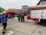 Im Innenhof der Feuerwehr Stralsund