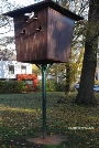 Das Taubenhaus im Zustand vom Herbst 2017 - äußerlich scheinbar intakt, sprechen jedoch viele Gründe dafür, es abzureißen.
