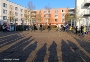 Blechbläser der Musikschule im Hof des Sozialzentrums der Wohlfahrtseinrichtungen der Hansestadt Stralsund am Grünhufer Bogen