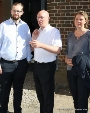 Vor der Stadtwaage v.l.n.r. Heino Tanschus, 2. Stellvertreter des Oberbürgermeisters, Christian Pegel, Minister für Energie, Infrastruktur und Digitalisierung und die Rektorin der Hochschule Stralsund (HOST), Prof. Dr.-Ing. Petra Maier