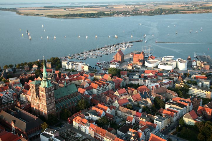 historische Altstadt Stralsund aus der Vogelperspektive