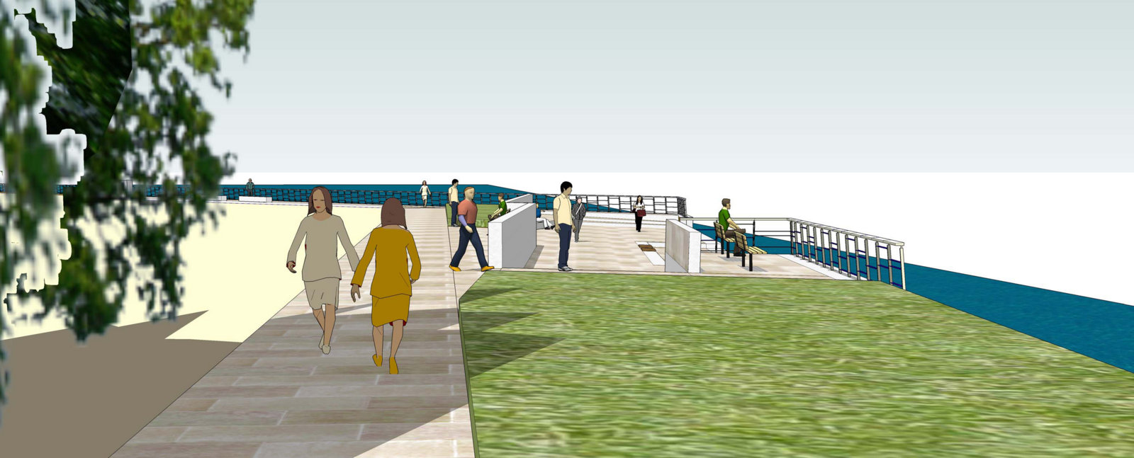 3-D-Visualisierung Freizeitbereich Sundpromenade